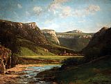Gustave Courbet Canvas Paintings - Landscape in the Jura